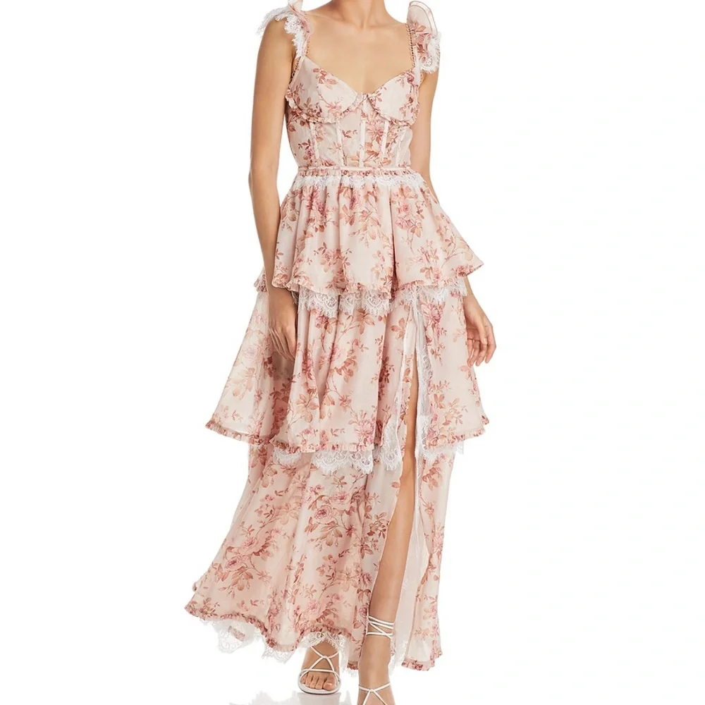V. Chapman Jolie Rose Print Dress - Picture 8 of 8